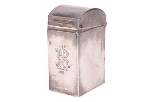 Lot 241 - An Edwardian silver patience card box, London...