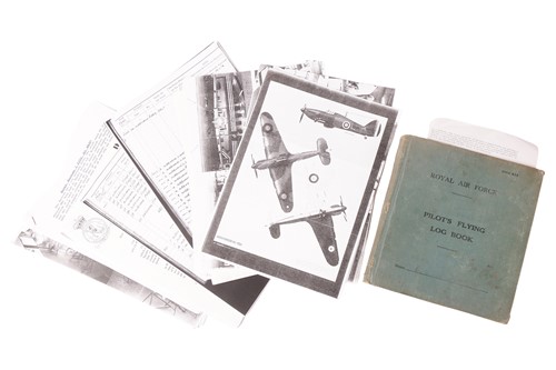 Lot 183 - A Pilot's Flying Log Book for Flight Sergeant...