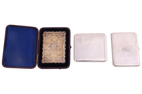 Lot 246 - Three silver cases; to include a Victorian...