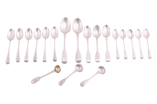 Lot 229 - A collection of silver spoons; to include two...
