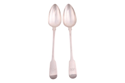 Lot 281 - A pair of George III silver basting spoons,...