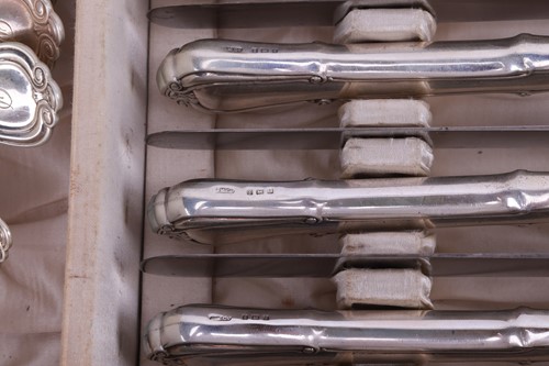 Lot 249 - Gorham - a cased silver part canteen, Villa...