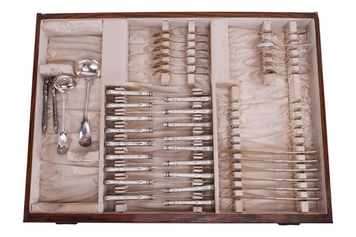 Lot 249 - Gorham - a cased silver part canteen, Villa...