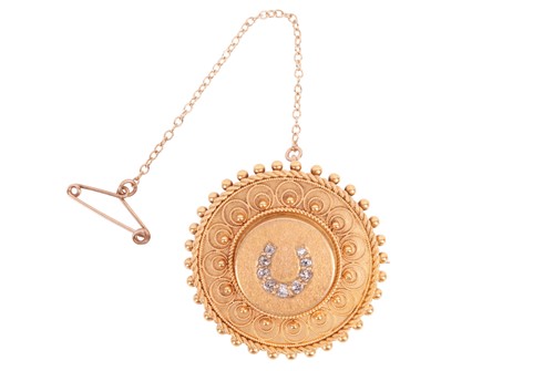 Lot 7 - A Victorian Etruscan Revival diamond-set...