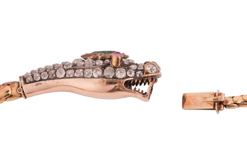 Lot 30 - A Mid-Victorian gem-set serpent necklace,...