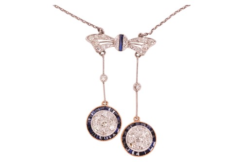 Lot An Art Deco gem-set négligée necklace,...