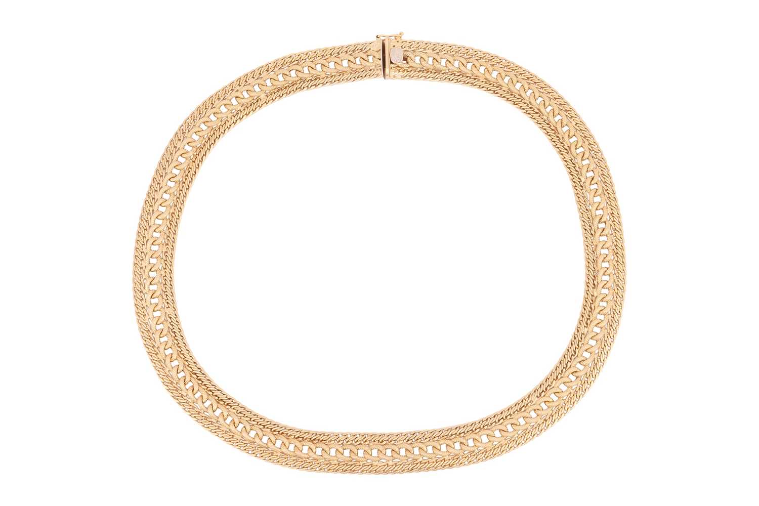 Lot 98 - A fancy-link collar necklace, the central...