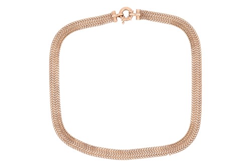 Lot 153 - A fancy cable-link chain comprising four rows...