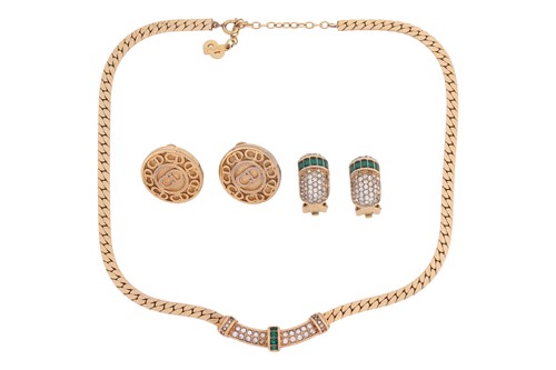 Lot 145 - Christian Dior - A paste set necklace and...