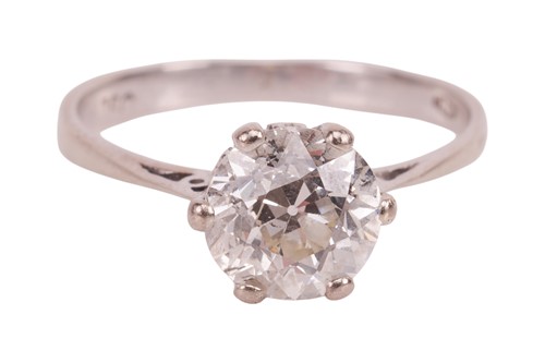 Lot A diamond solitaire ring, the old European-cut...