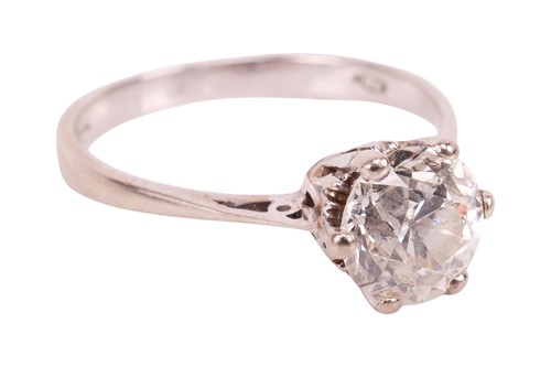 Lot A diamond solitaire ring, the old European-cut...