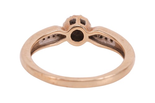 Lot A diamond-set ring, the central elevated...