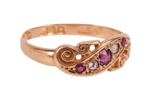 Lot An Edwardian ruby and diamond-set ring, set...