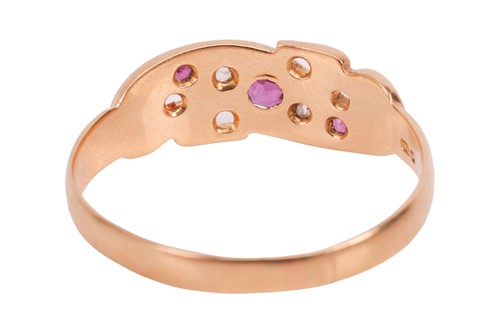 Lot An Edwardian ruby and diamond-set ring, set...