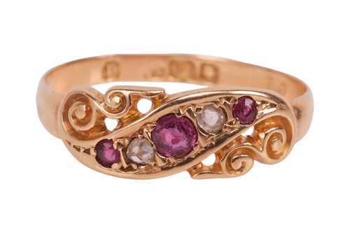 Lot An Edwardian ruby and diamond-set ring, set...
