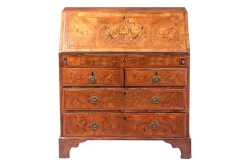 Lot 31 - A George I walnut bureau, with later classical...