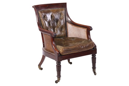 Lot 13 - A William IV mahogany library armchair, with...