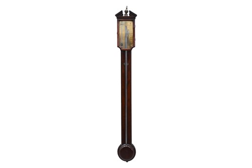 Lot 82 - An early 19th-century mahogany stick barometer...