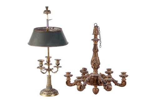 Lot 87 - A French 19th-century bouillotte lamp, 64 cm...