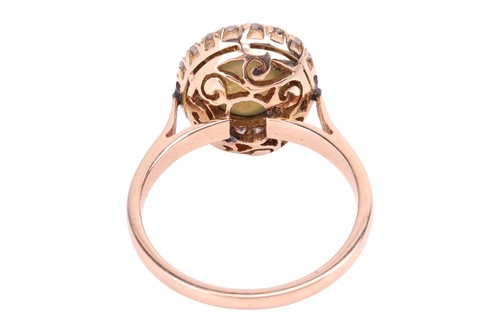 Lot A chyrsoberyl and diamond cluster ring,...