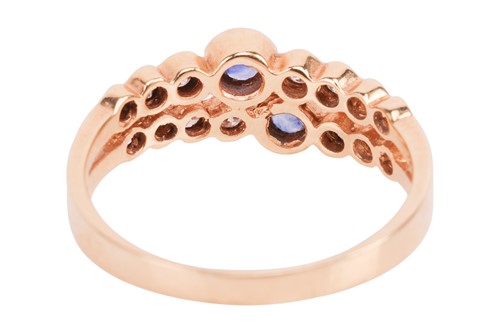 Lot A sapphire and diamond-set ring, the two...
