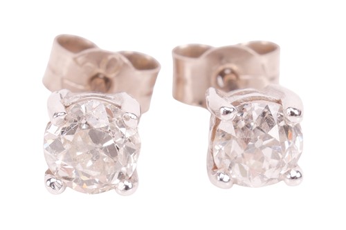 Lot A pair of old-cut diamond stud earrings, each...