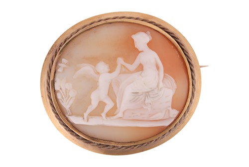 Lot A cameo brooch, the cameo possibly showing...