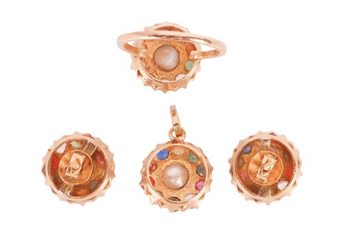Lot A group of pearl & gem-set jewellery, the ring,...