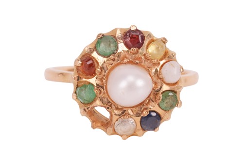 Lot A group of pearl & gem-set jewellery, the ring,...