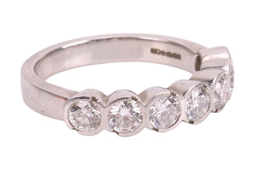 Lot A diamond seven stone half eternity ring,...