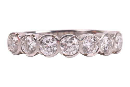 Lot A diamond seven stone half eternity ring,...