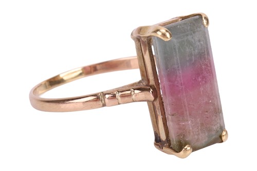 Lot A bi-coloured tourmaline dress ring,...