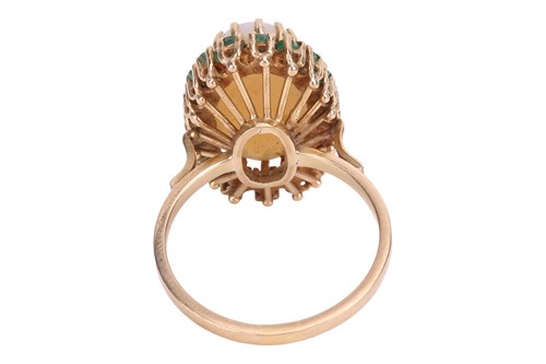 Lot An opal and emerald dress ring, comprising an...