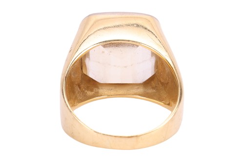 Lot A citrine-set signet ring, featuring a square...