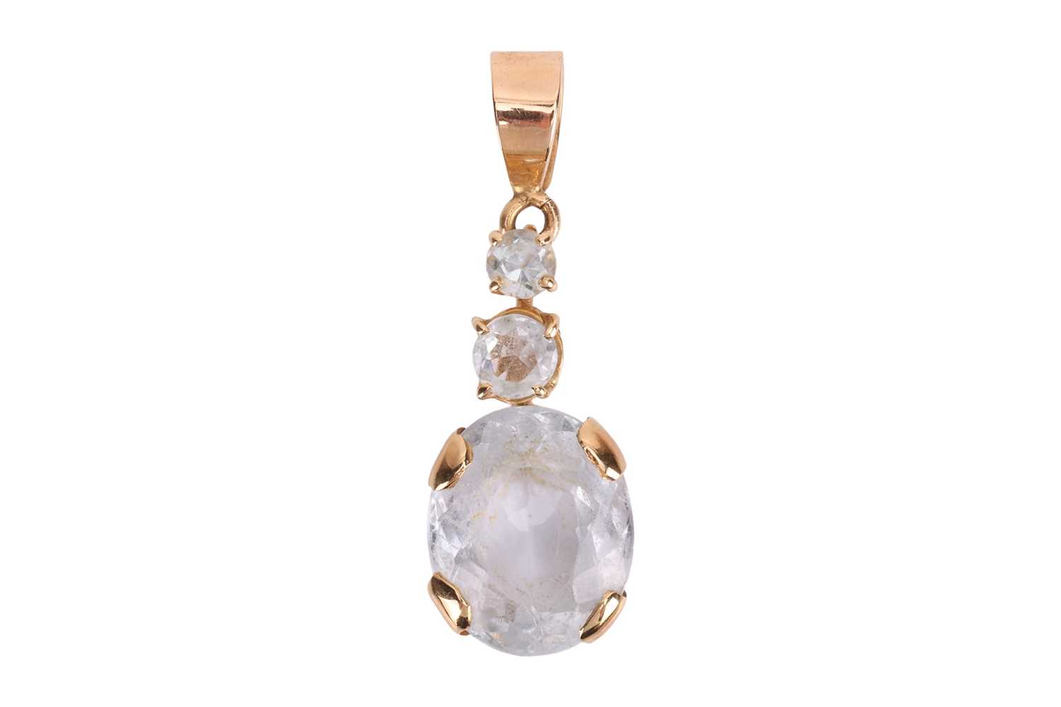 Lot An aquamarine pendant, to contain an oval-cut...
