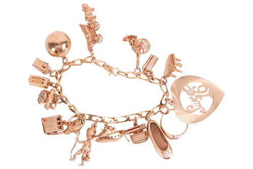Lot A charm bracelet - the curb-link chain...